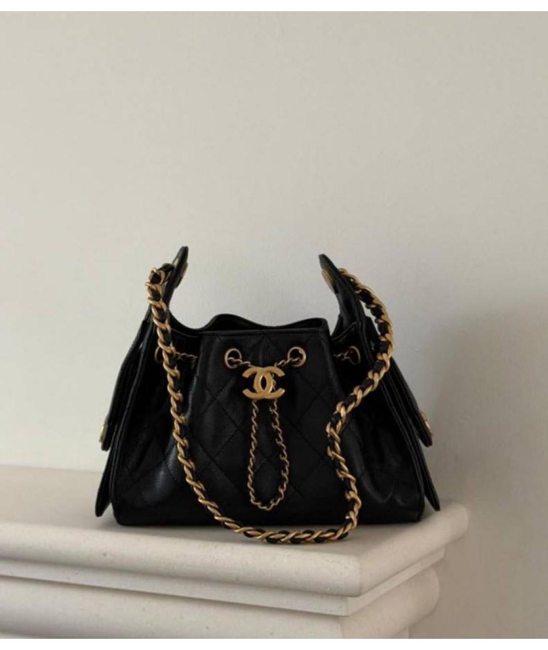 CHANEL Черная кожаная сумка через плечо, фото 3