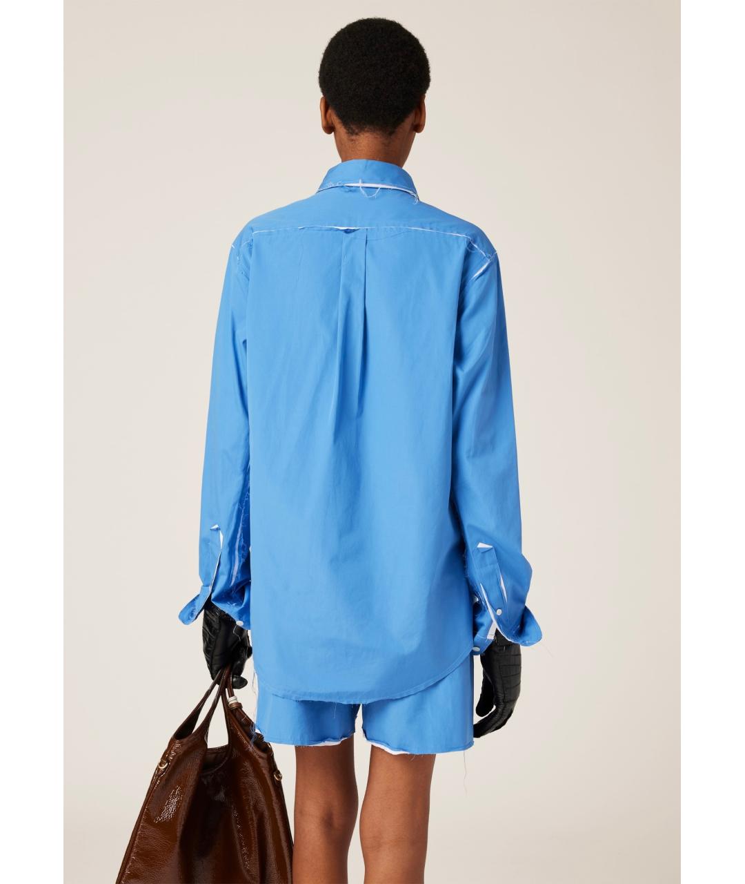 MIU MIU Голубая хлопковая рубашка, фото 3