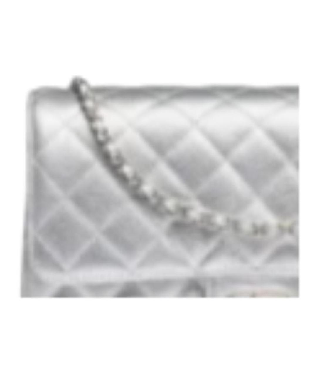 CHANEL Серебряная кожаная сумка через плечо, фото 3