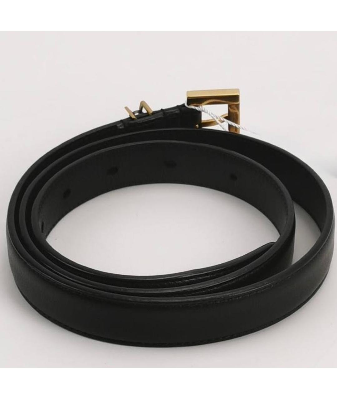 SAINT LAURENT Черный кожаный ремень, фото 2