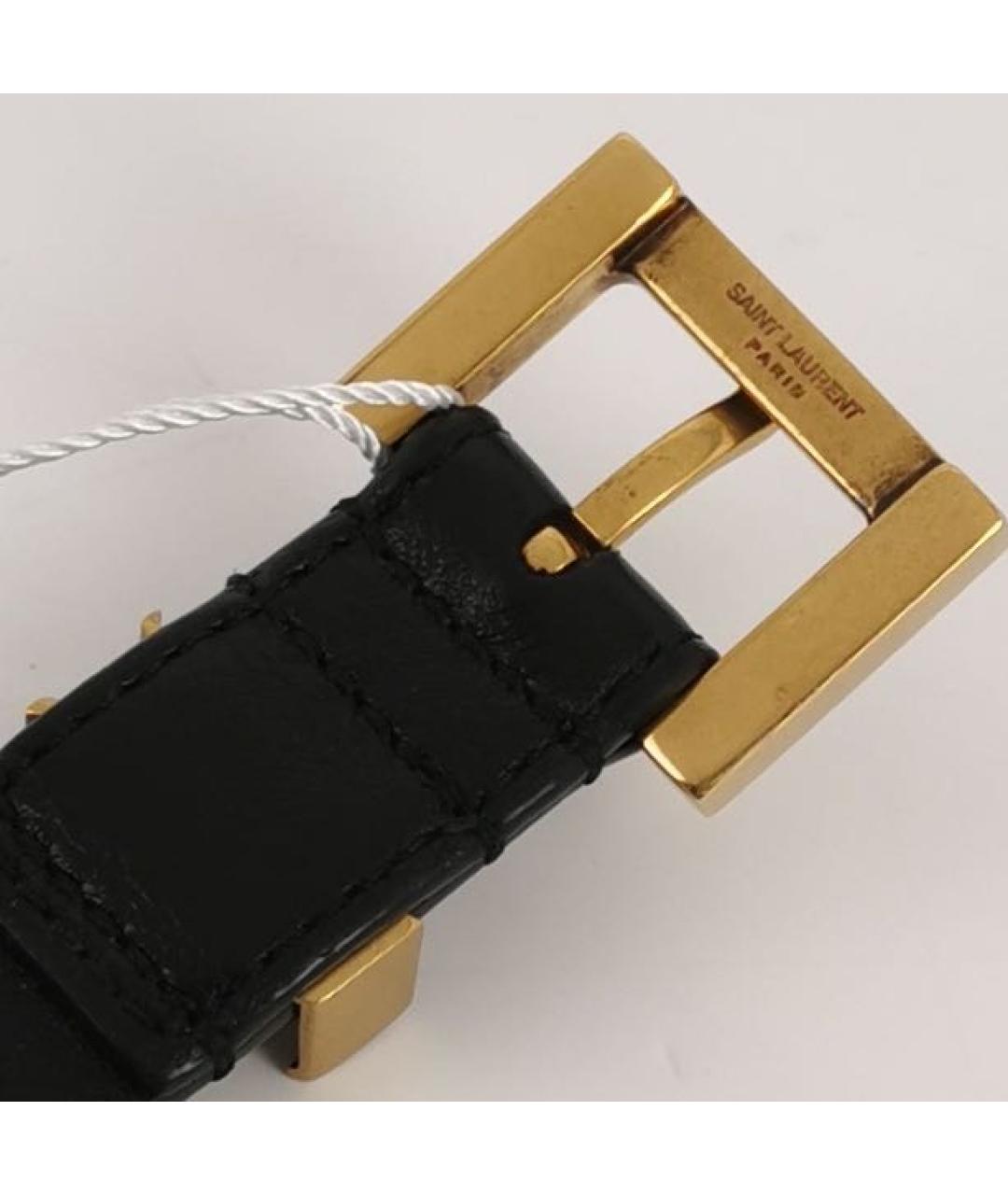SAINT LAURENT Черный кожаный ремень, фото 3