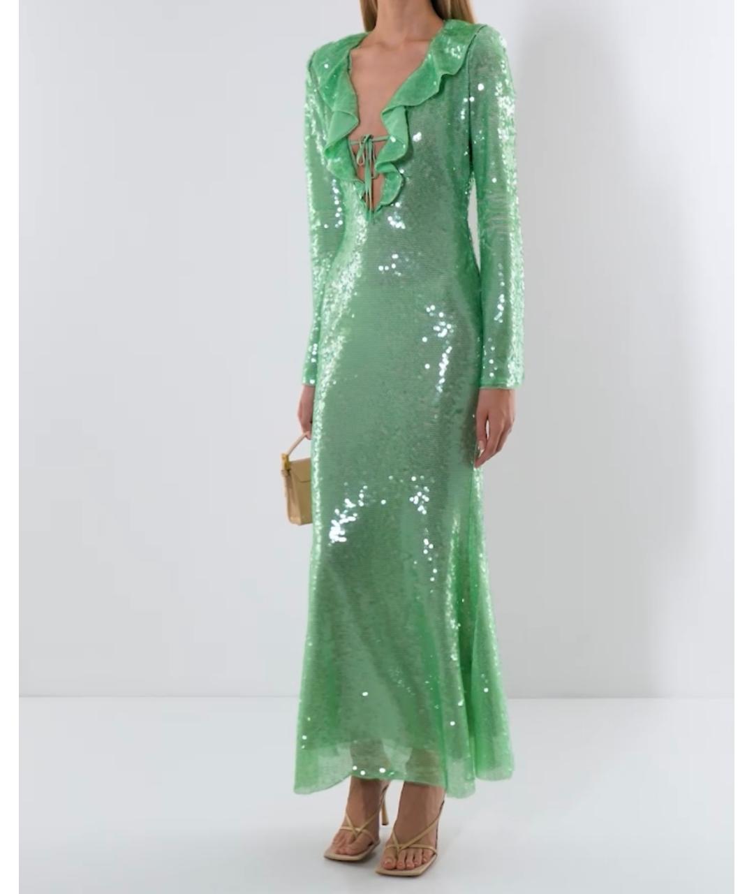 SELF-PORTRAIT Зеленые полиэстеровое вечернее платье, фото 6