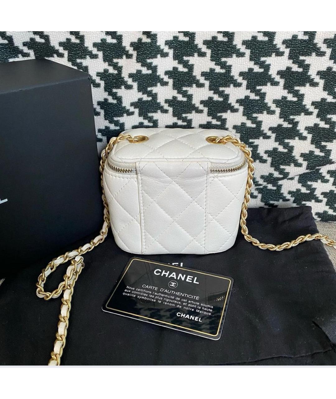 CHANEL Белая кожаная сумка через плечо, фото 2
