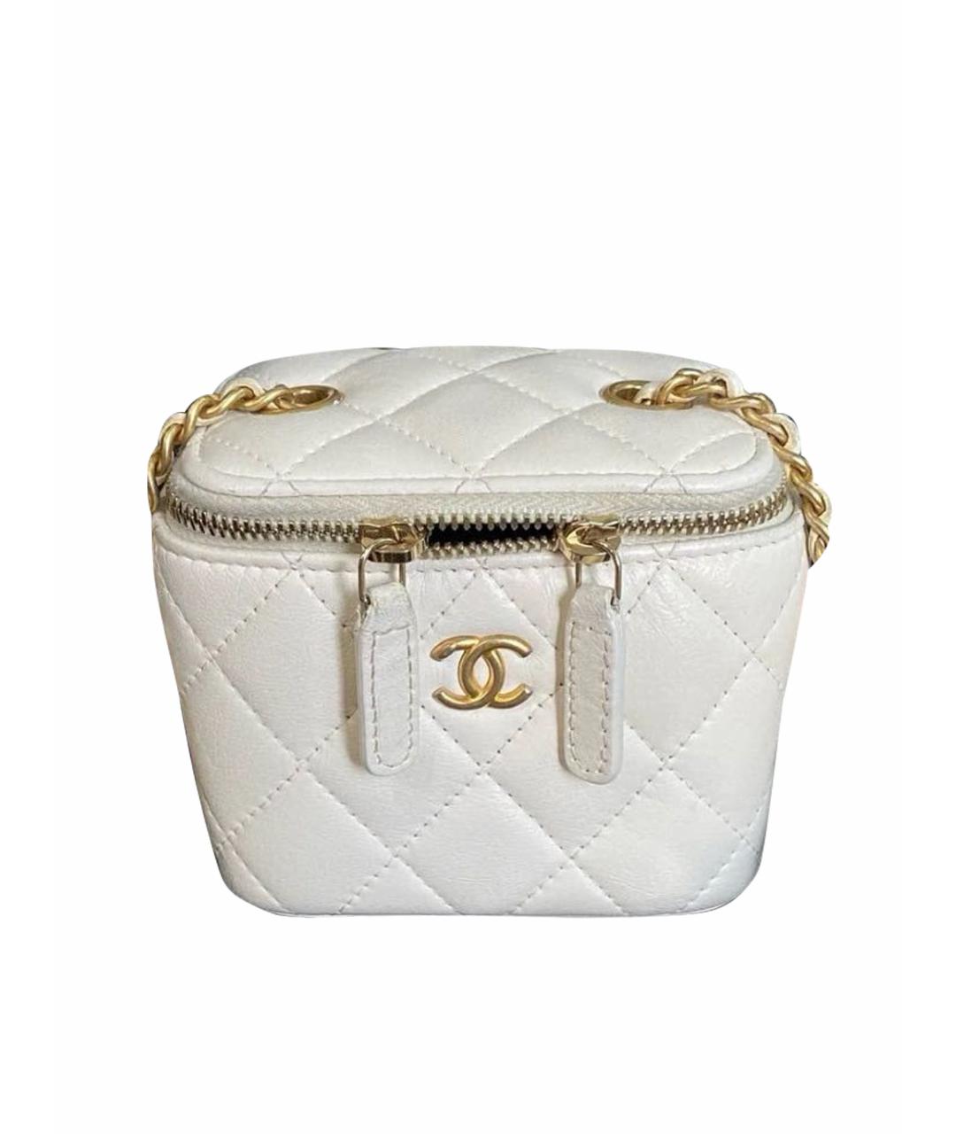 CHANEL Белая кожаная сумка через плечо, фото 1