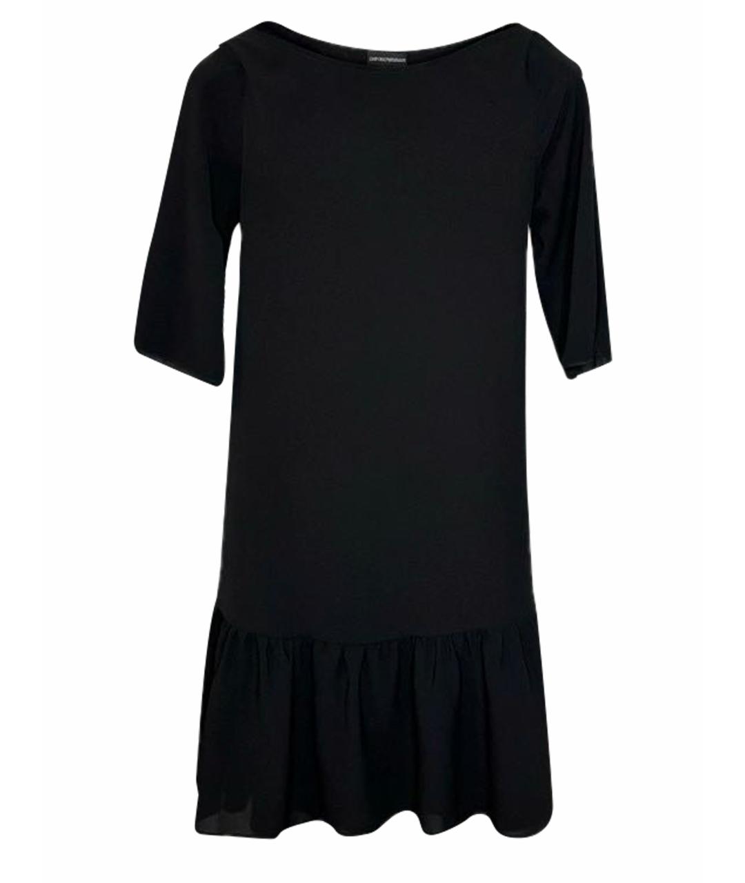 EMPORIO ARMANI Черное полиэстеровое повседневное платье, фото 1