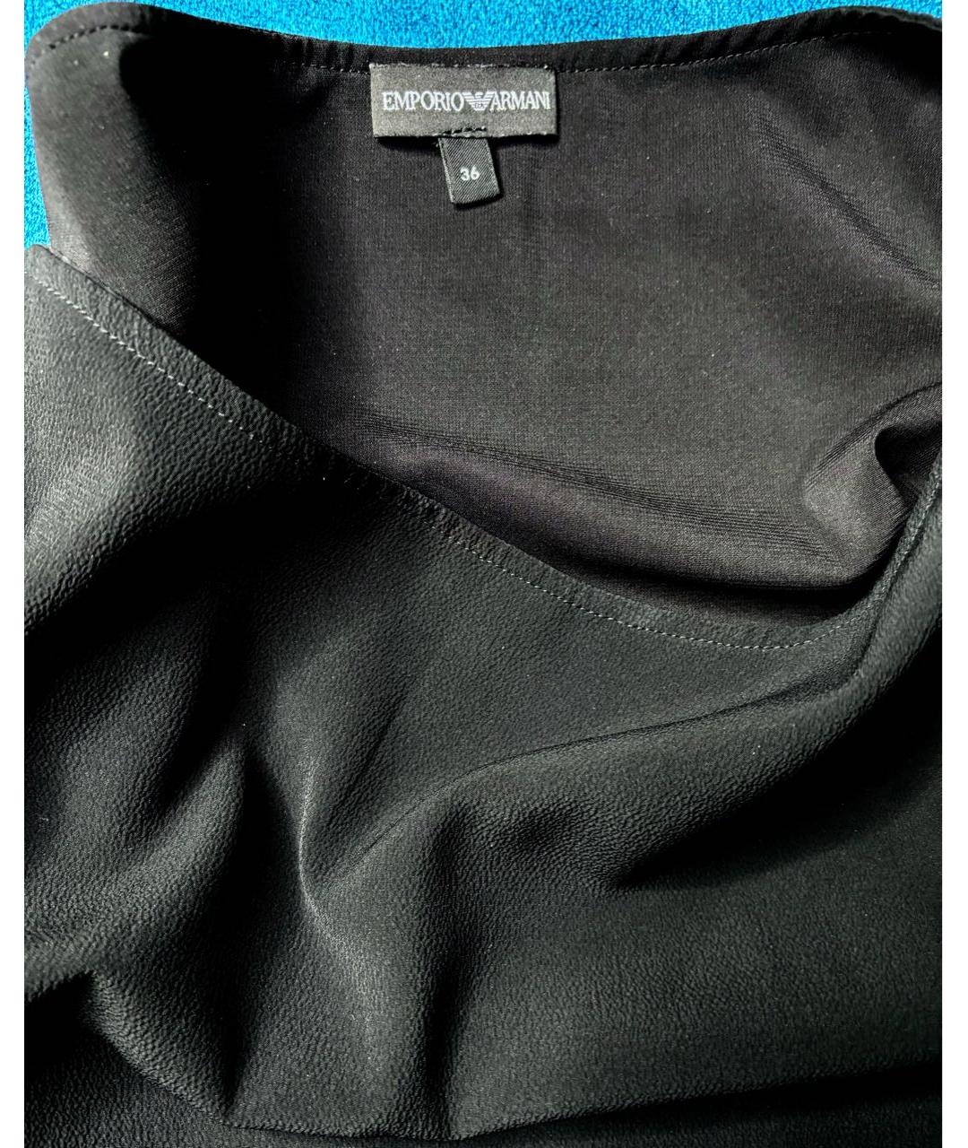 EMPORIO ARMANI Черное полиэстеровое повседневное платье, фото 7