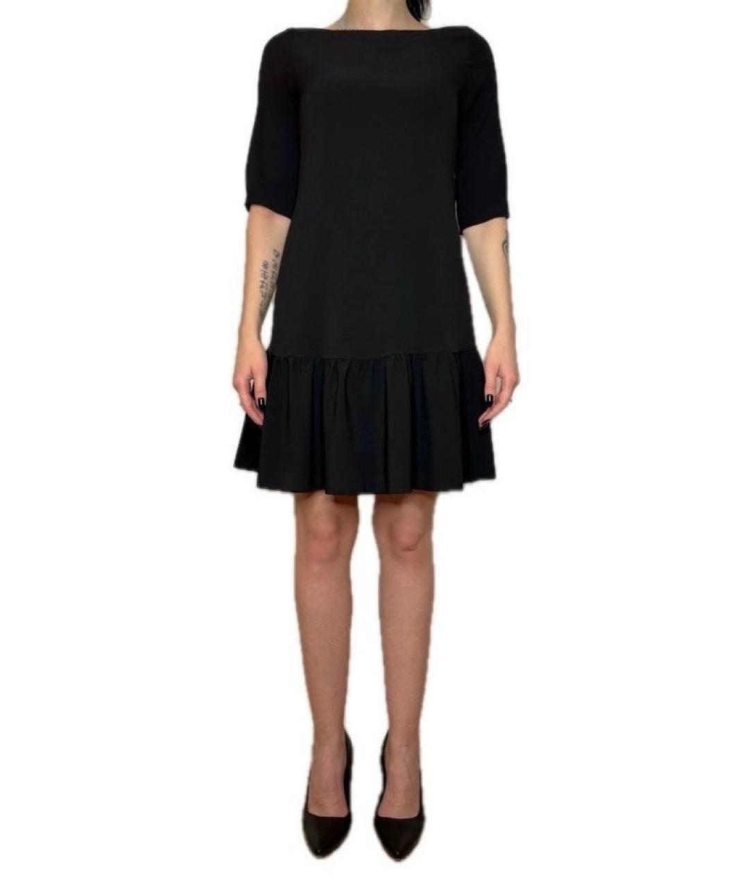 EMPORIO ARMANI Черное полиэстеровое повседневное платье, фото 2