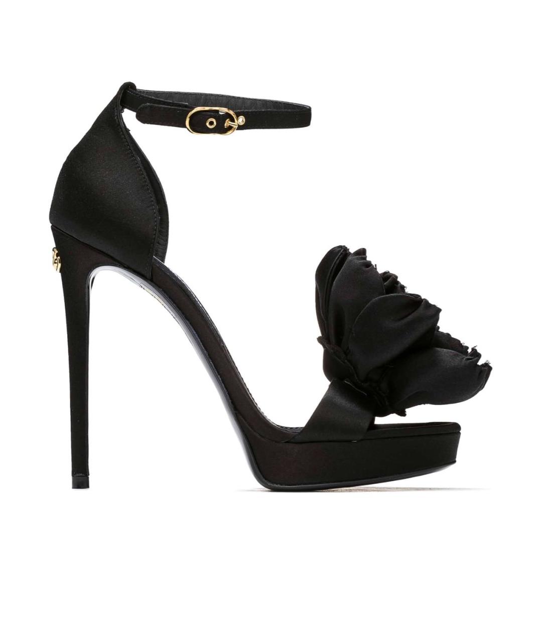 DOLCE&GABBANA Черные текстильные босоножки, фото 1