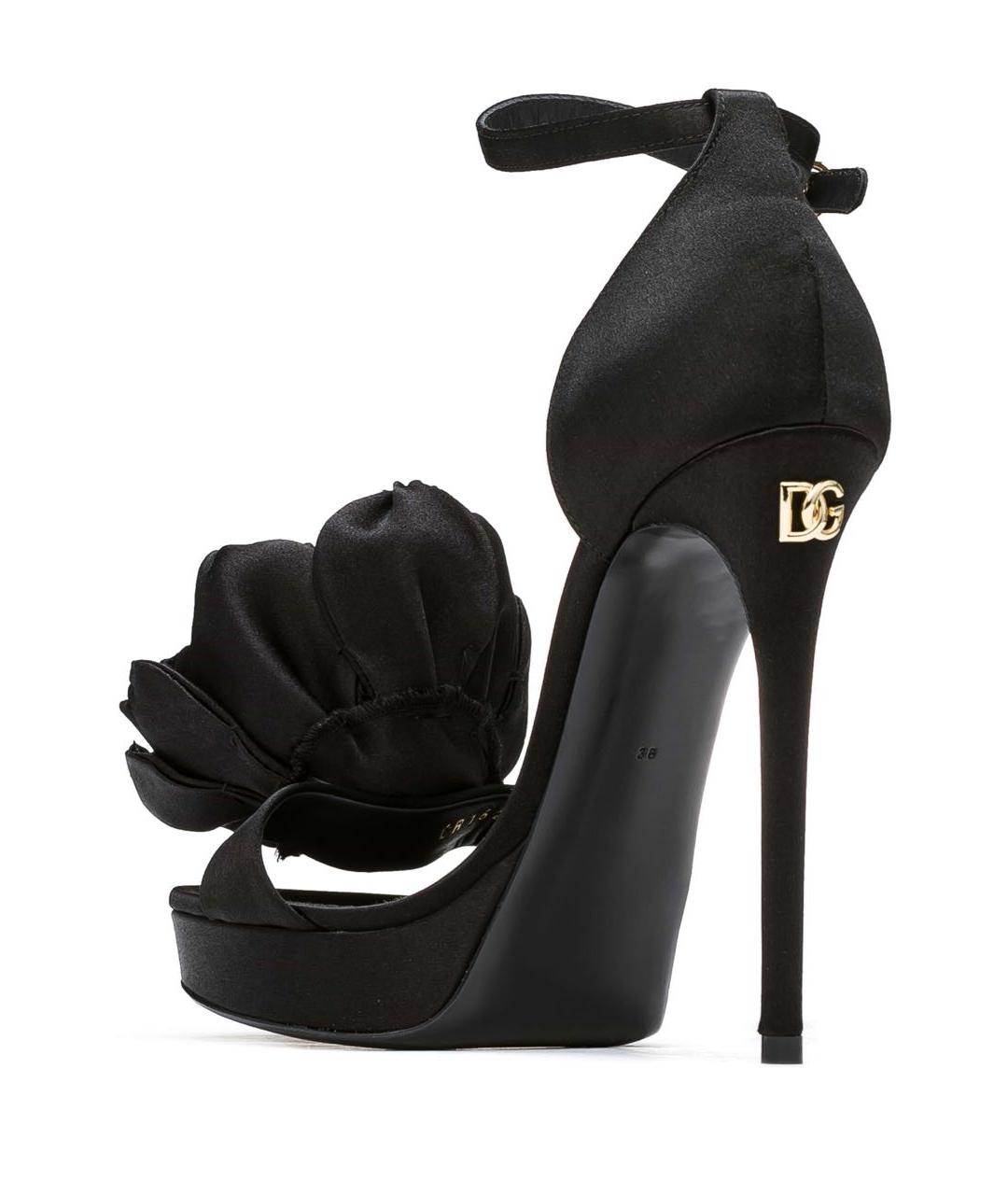 DOLCE&GABBANA Черные текстильные босоножки, фото 3