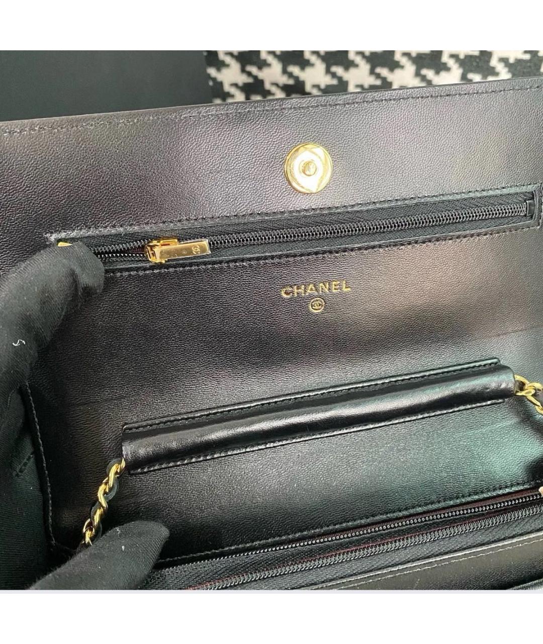 CHANEL Черная кожаная сумка через плечо, фото 8