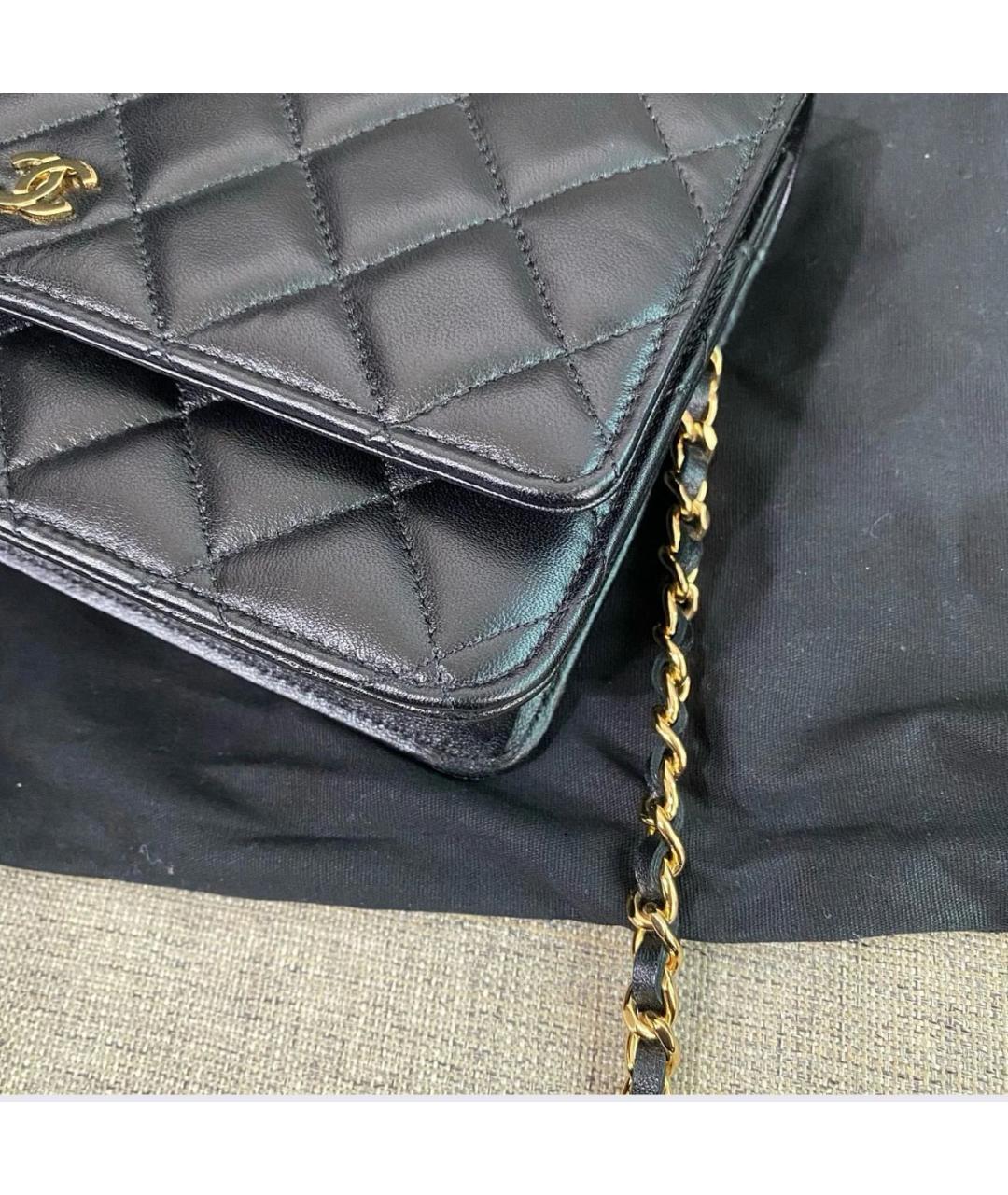 CHANEL Черная кожаная сумка через плечо, фото 4