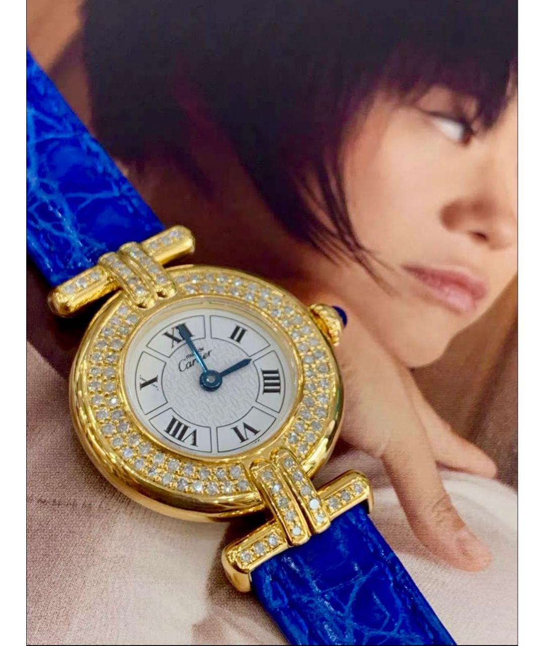 CARTIER Золотые серебряные часы, фото 4