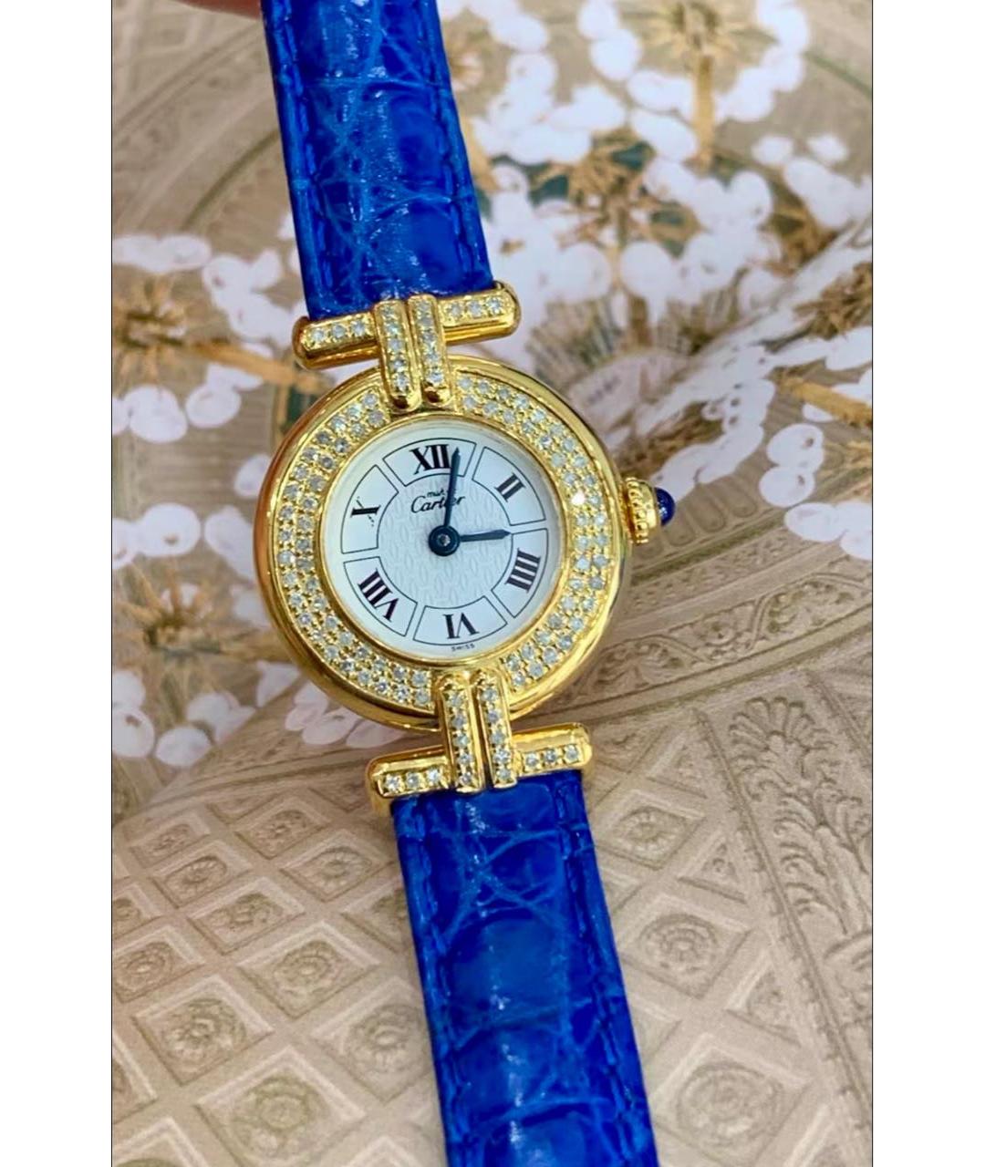 CARTIER Золотые серебряные часы, фото 5