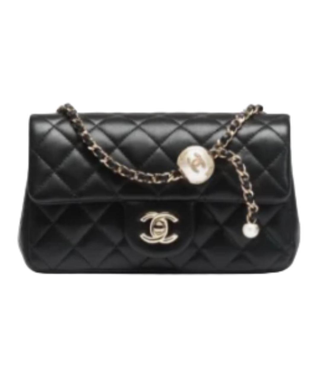 CHANEL Черная кожаная сумка через плечо, фото 2