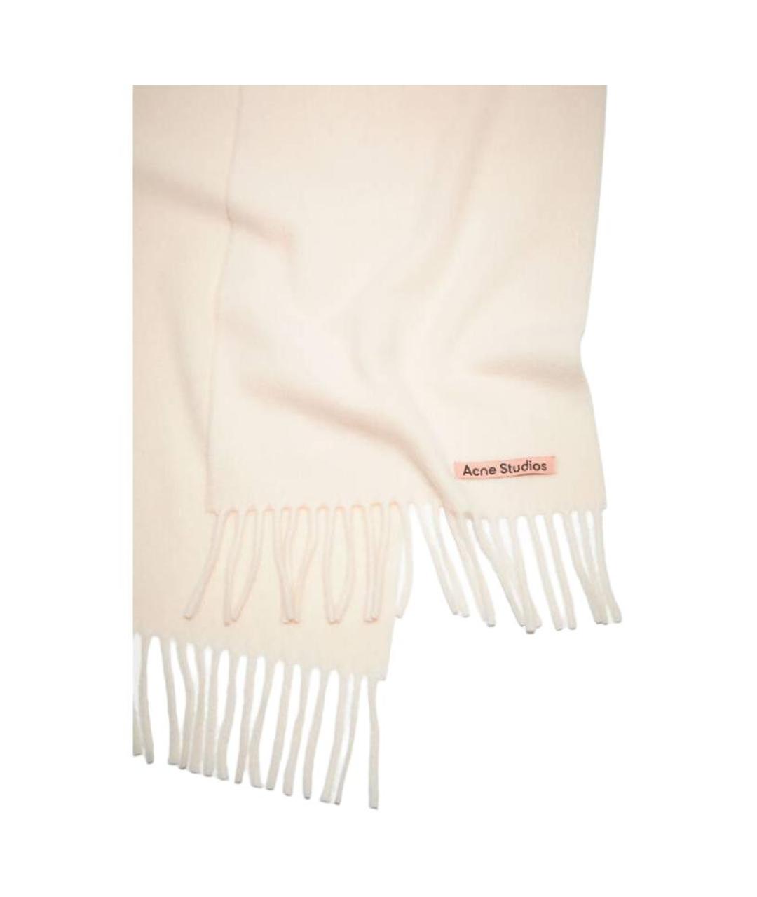 ACNE STUDIOS Белый шерстяной шарф, фото 2