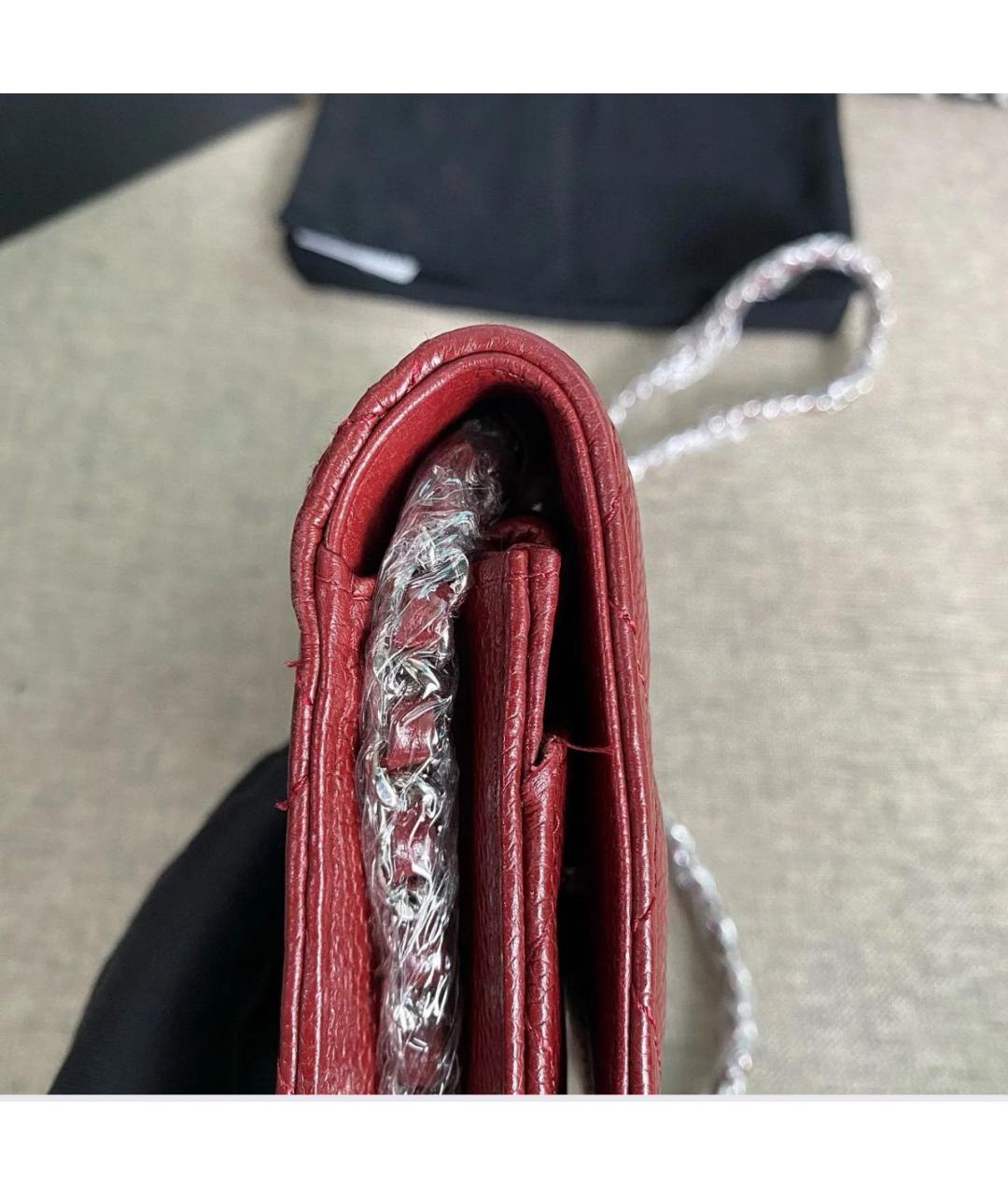 CHANEL Бордовая кожаная сумка через плечо, фото 8