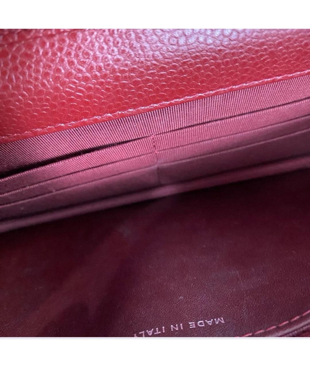 CHANEL Бордовая кожаная сумка через плечо, фото 4