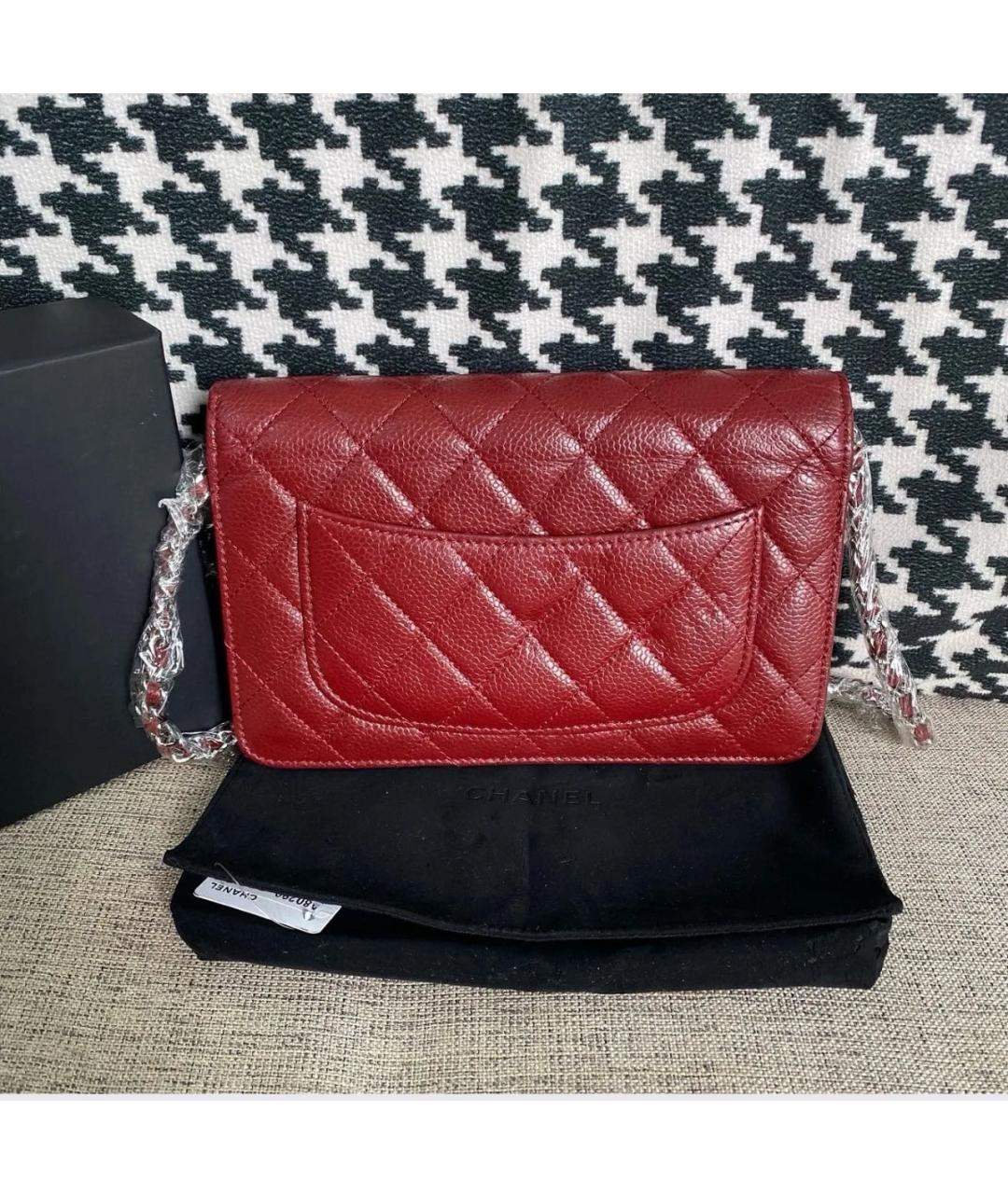 CHANEL Бордовая кожаная сумка через плечо, фото 2