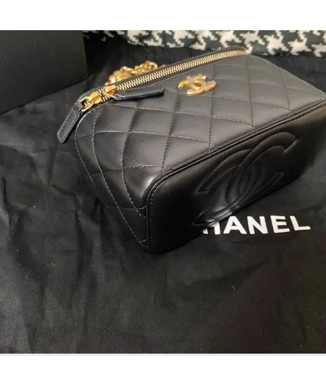 CHANEL Черная кожаная сумка через плечо, фото 5