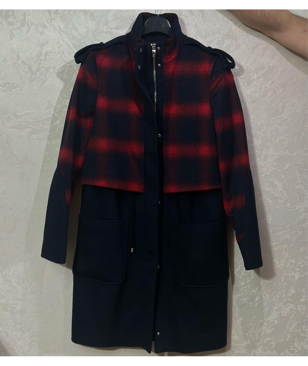 ARMANI JEANS Темно-синее шерстяное пальто, фото 7