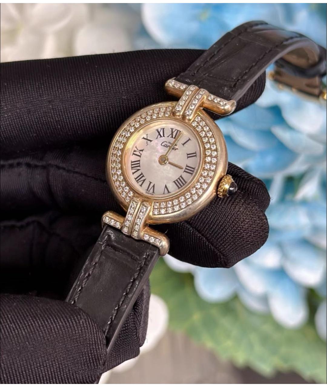 CARTIER Золотые серебряные часы, фото 3