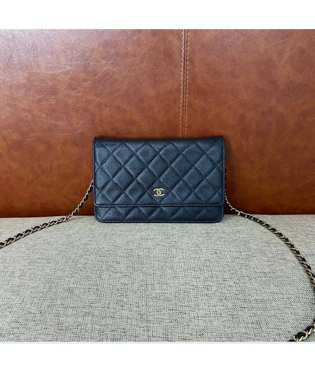 CHANEL Черная кожаная сумка через плечо, фото 9