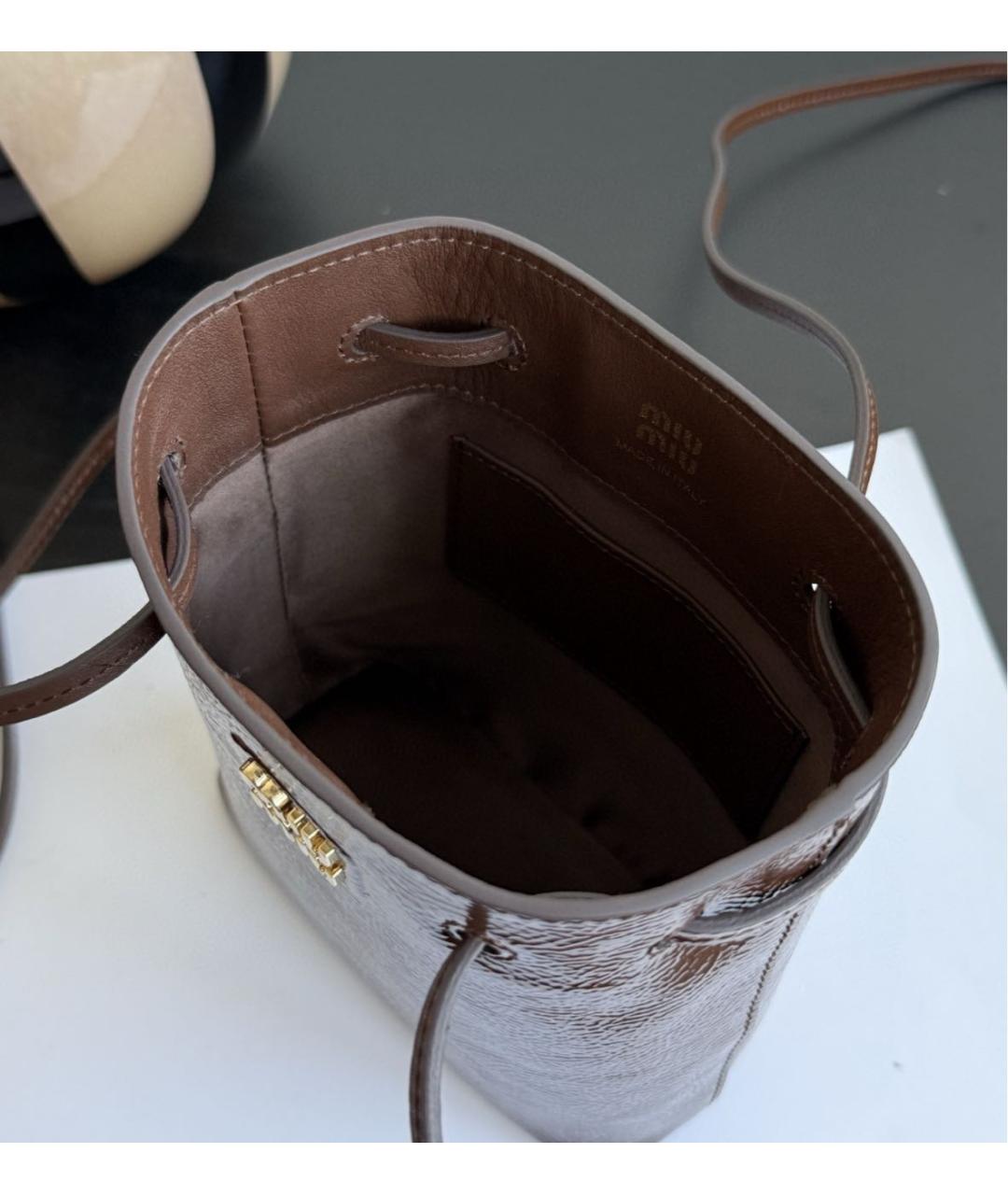 MIU MIU Коричневая сумка с короткими ручками, фото 6