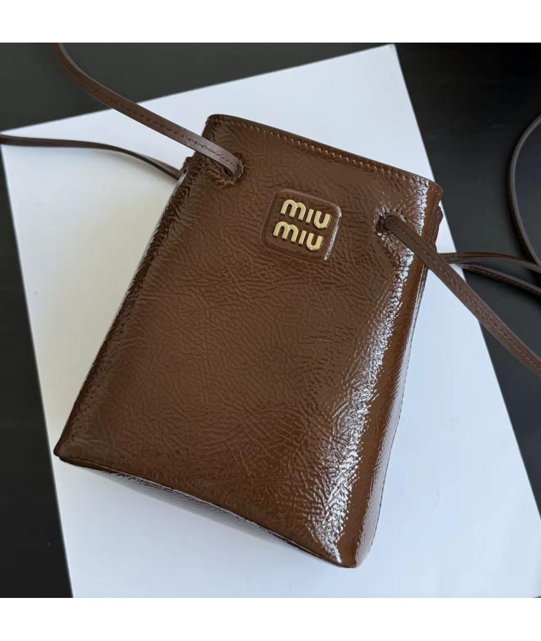 MIU MIU Коричневая сумка с короткими ручками, фото 4