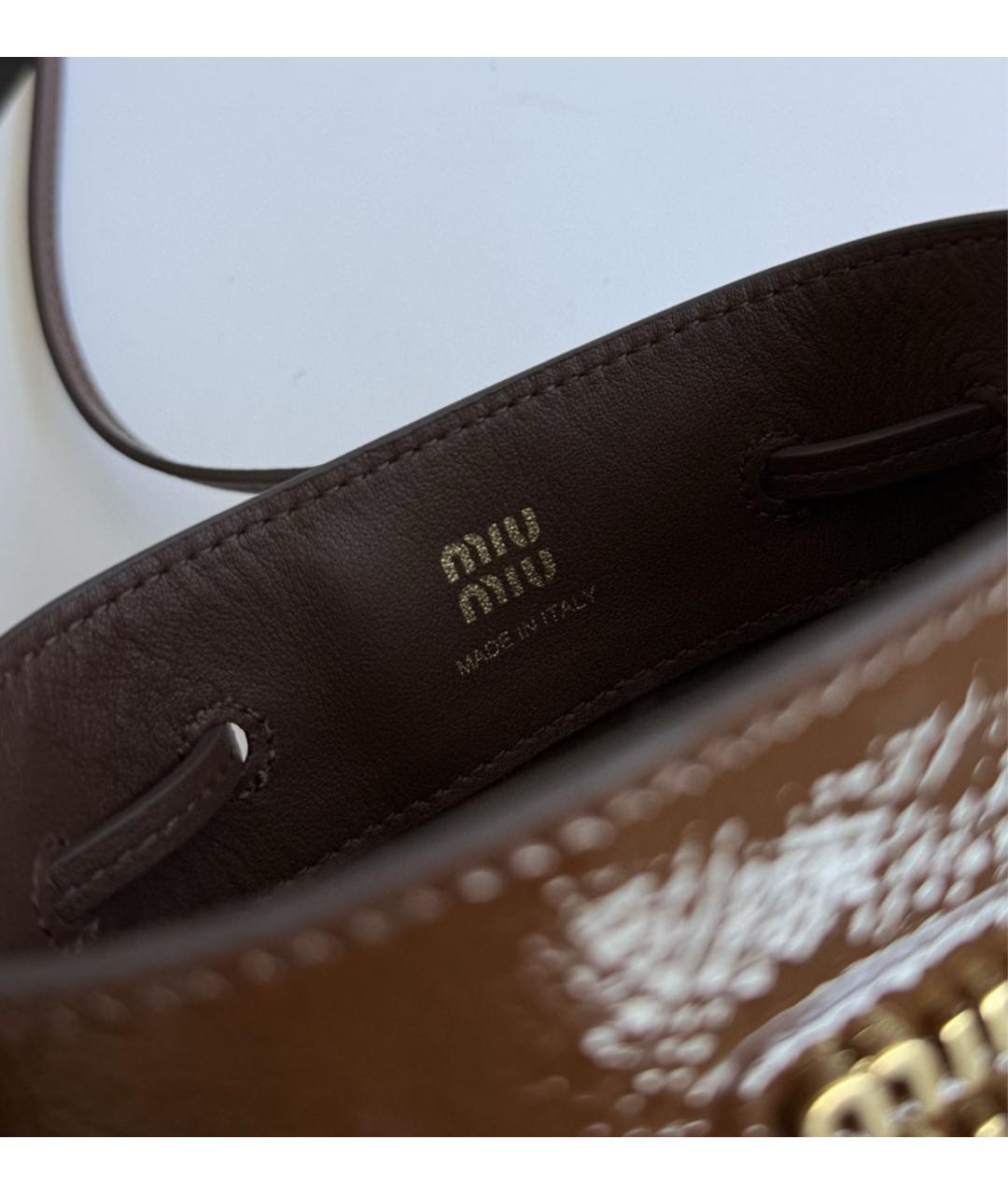 MIU MIU Коричневая сумка с короткими ручками, фото 7