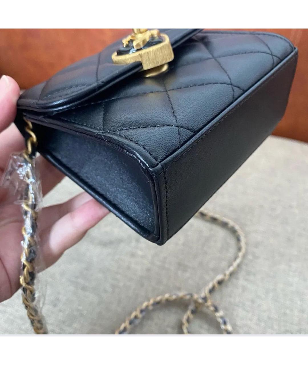 CHANEL Черная кожаная сумка через плечо, фото 4