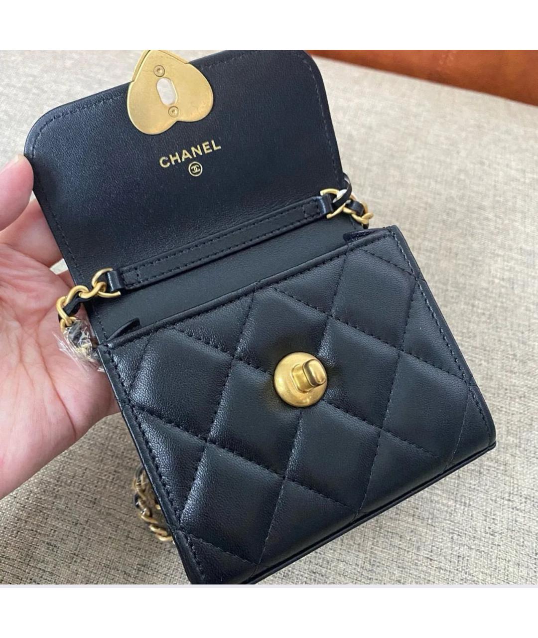 CHANEL Черная кожаная сумка через плечо, фото 7
