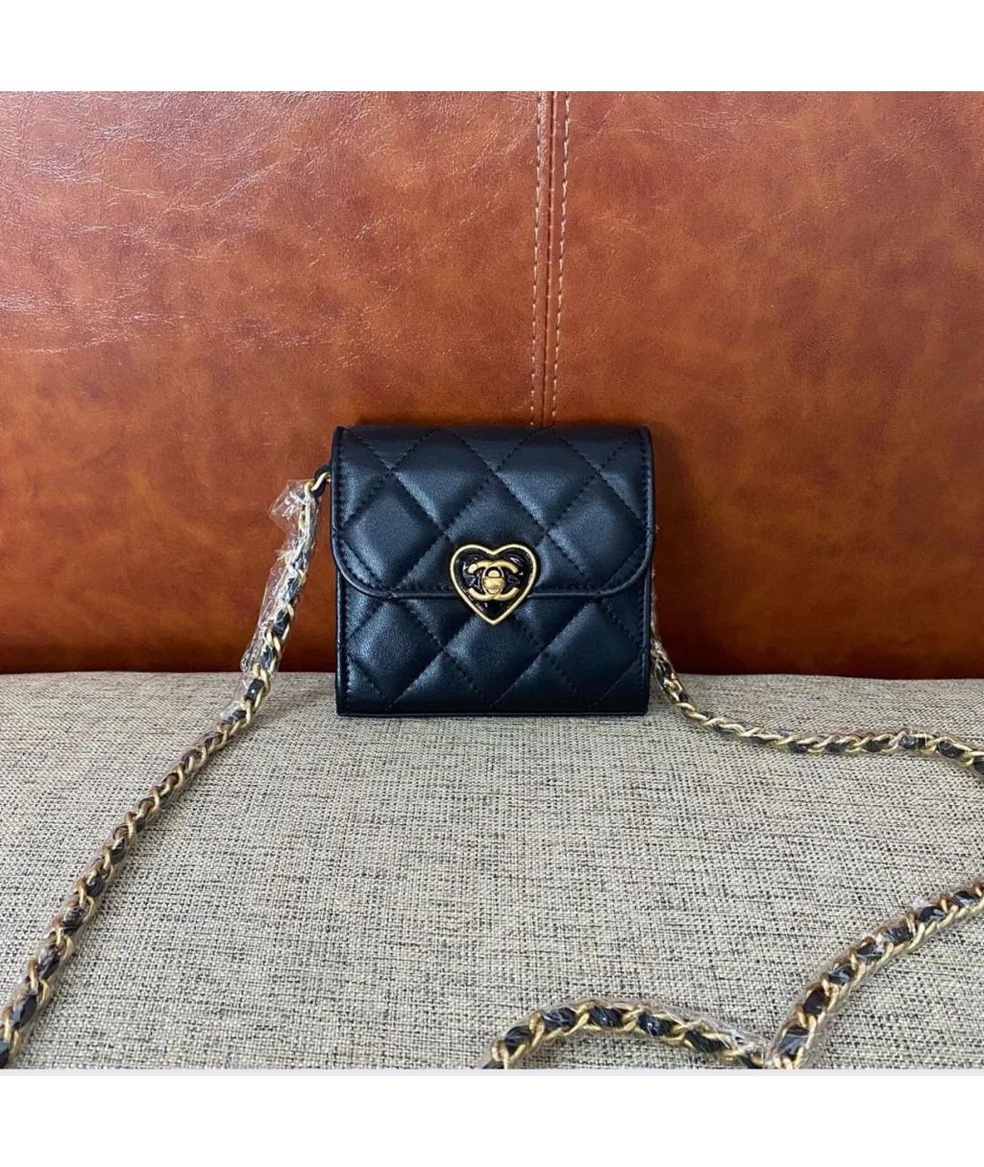 CHANEL Черная кожаная сумка через плечо, фото 8