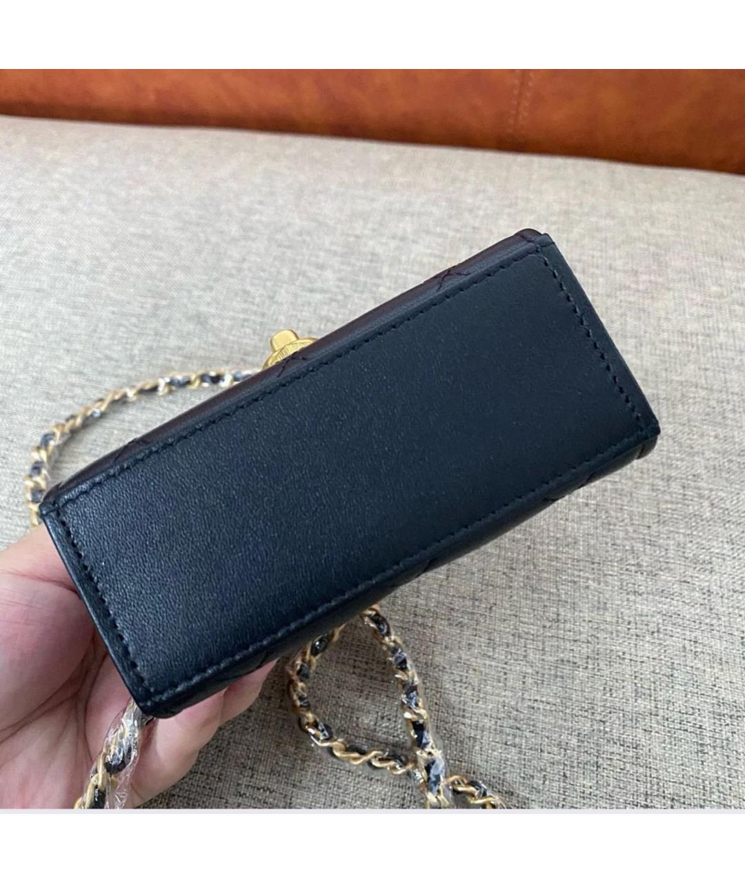 CHANEL Черная кожаная сумка через плечо, фото 3