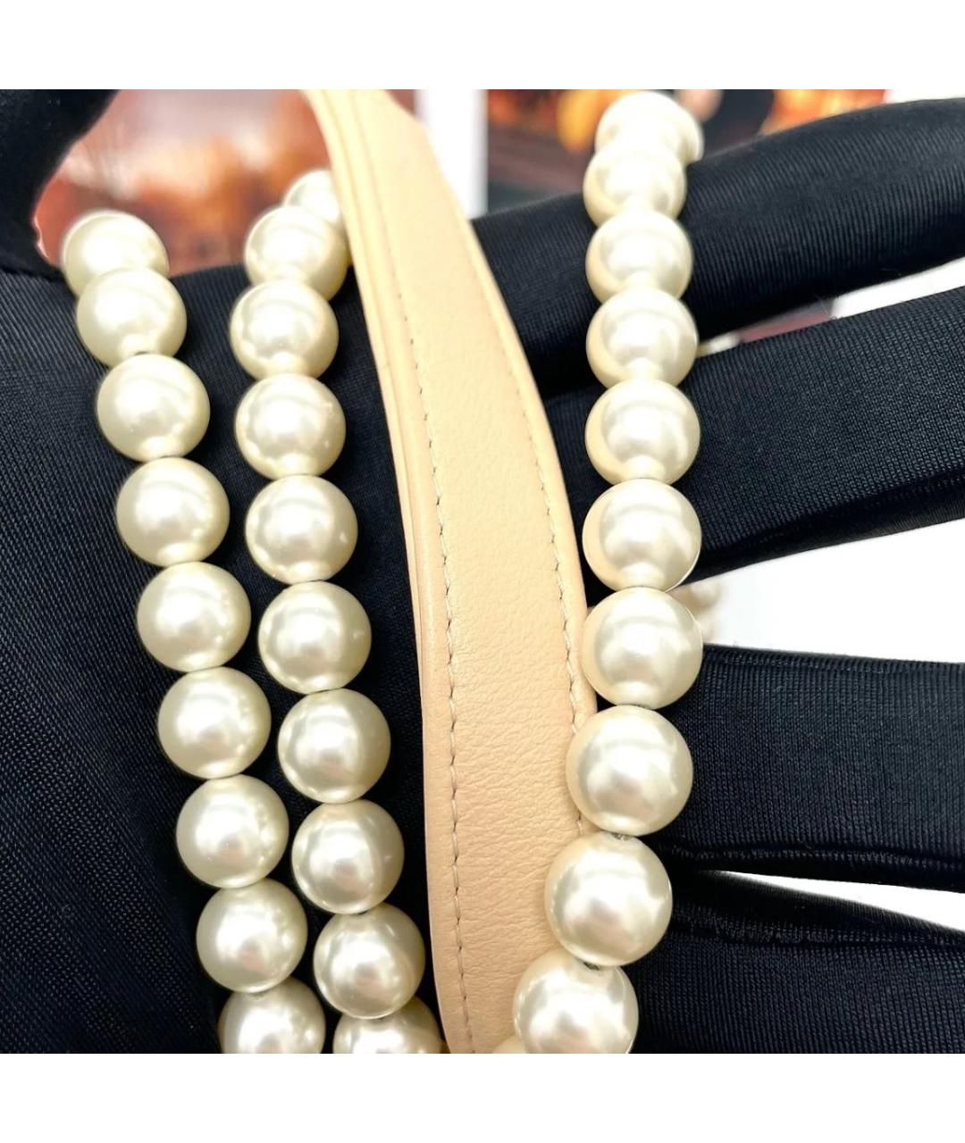 CHANEL Бежевая кожаная сумка через плечо, фото 7