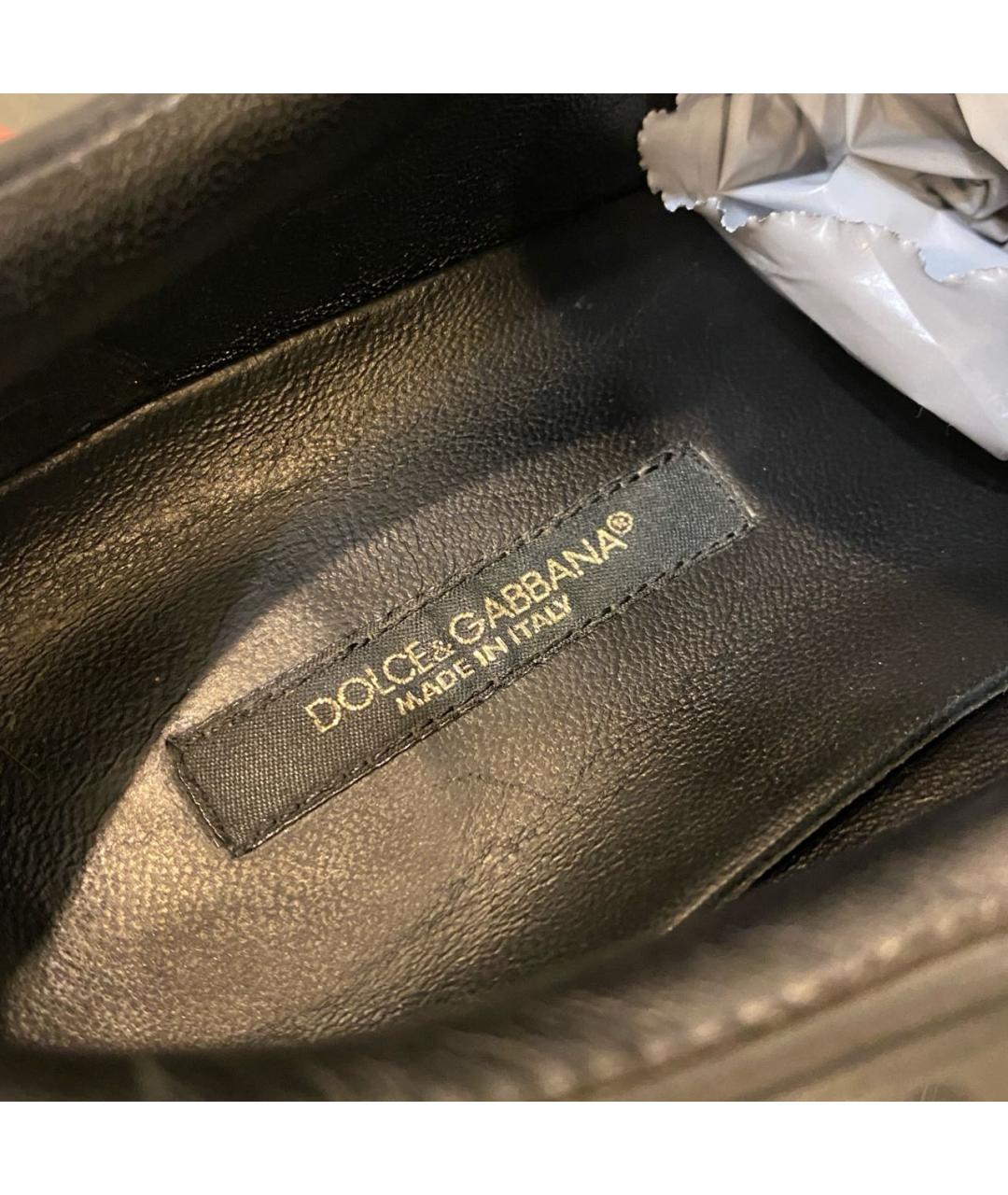 DOLCE&GABBANA Черные кожаные кеды, фото 6