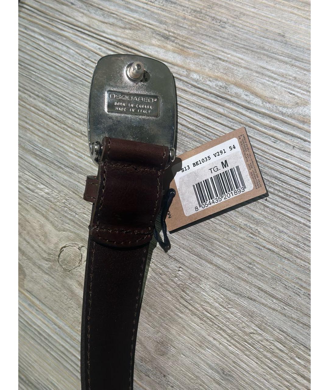 DSQUARED2 Коричневый кожаный ремень, фото 6