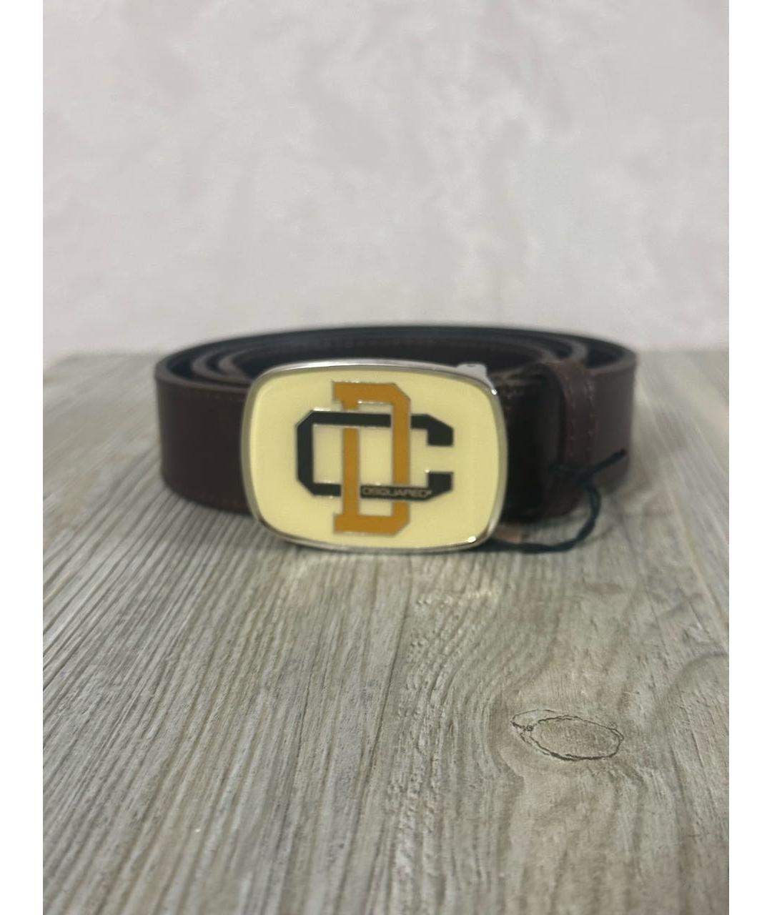 DSQUARED2 Коричневый кожаный ремень, фото 9