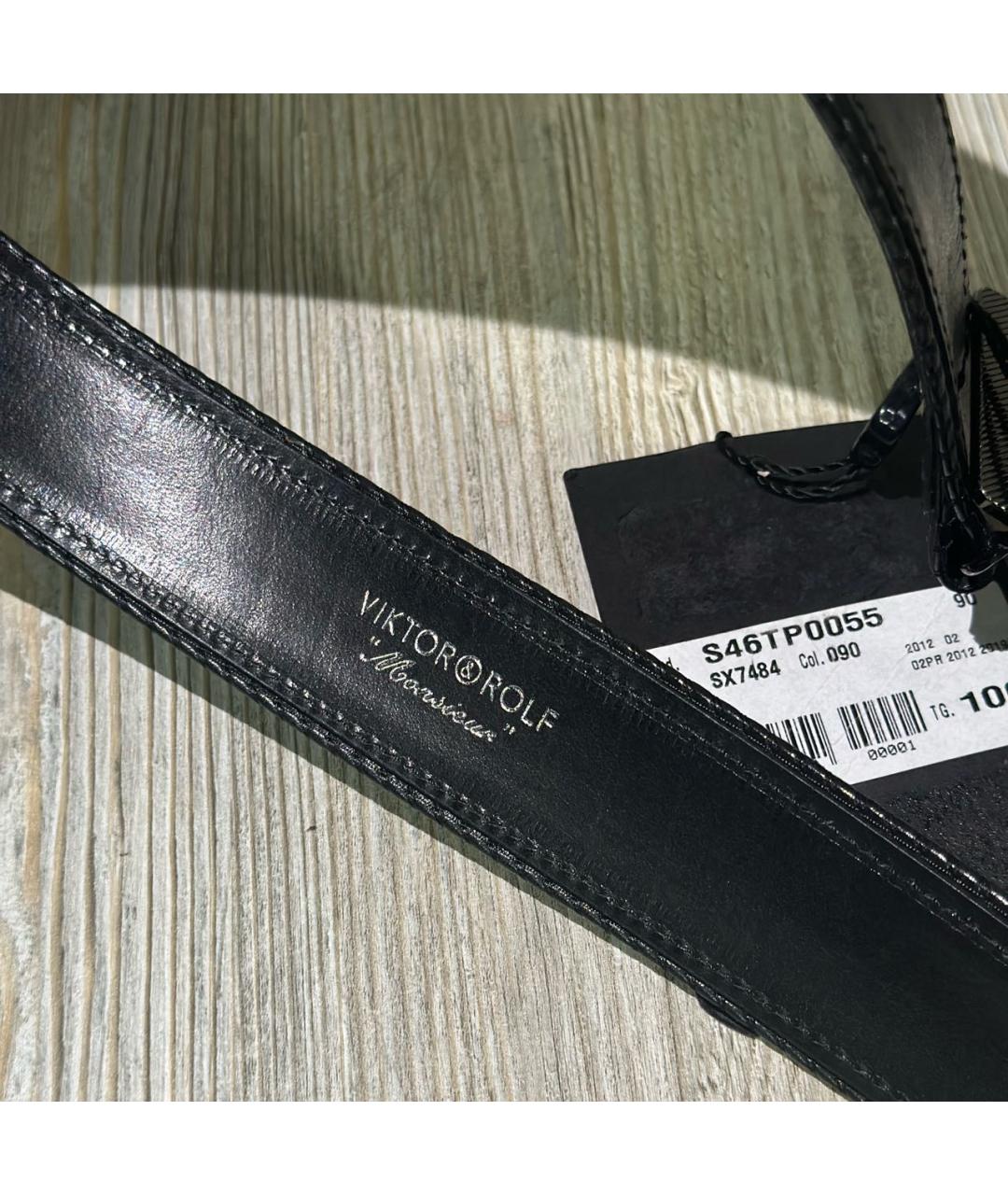 VIKTOR & ROLF Черный кожаный ремень, фото 3