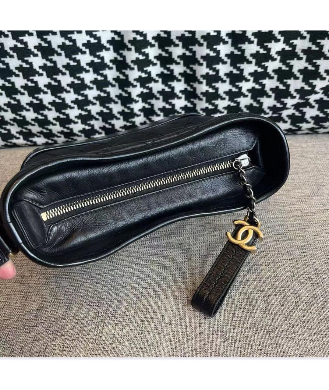 CHANEL Черная кожаная сумка через плечо, фото 8