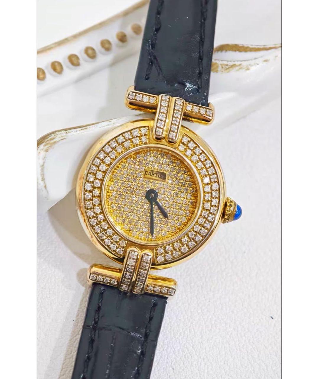 CARTIER Золотые серебряные часы, фото 8