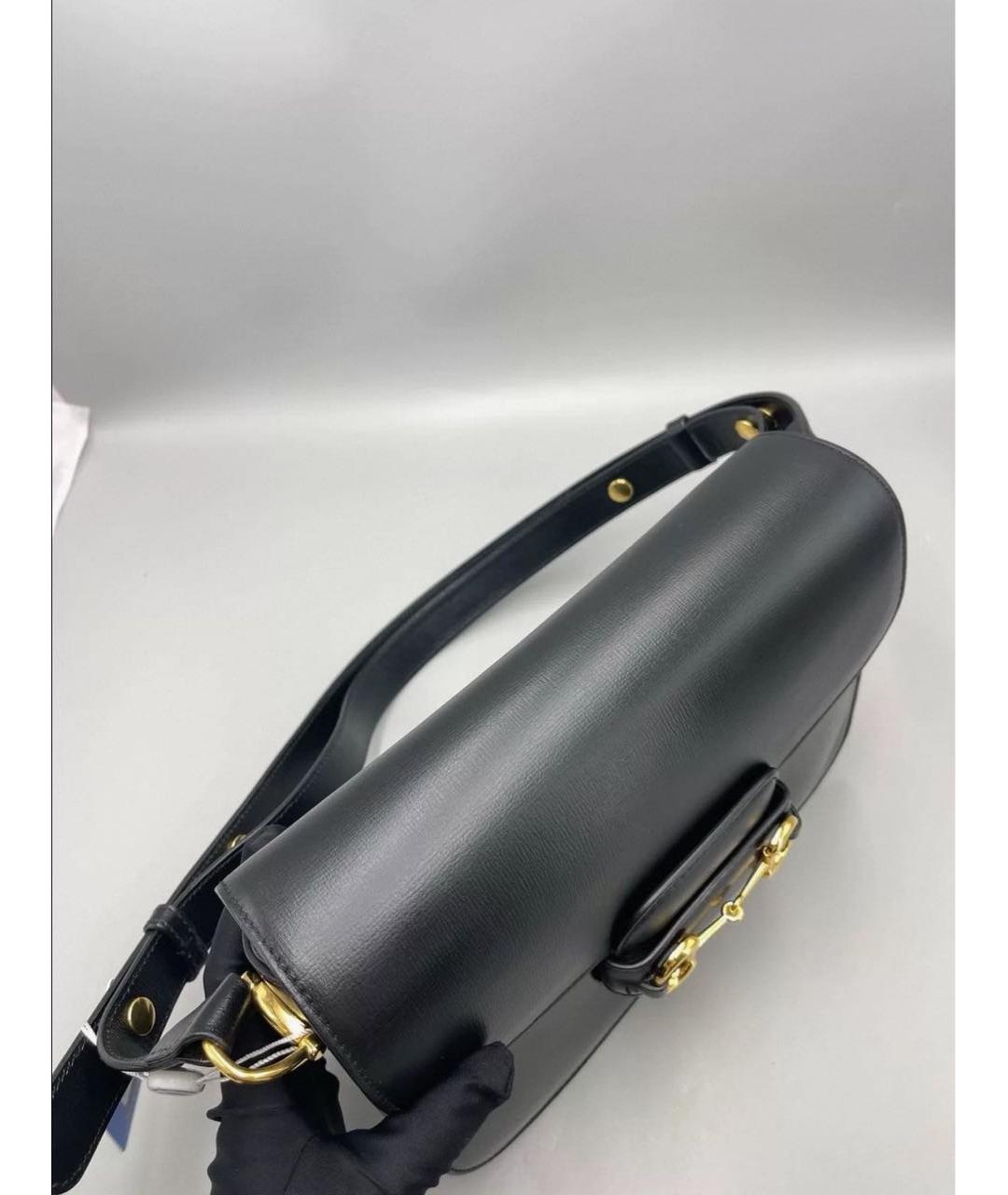 GUCCI Черная кожаная сумка через плечо, фото 8