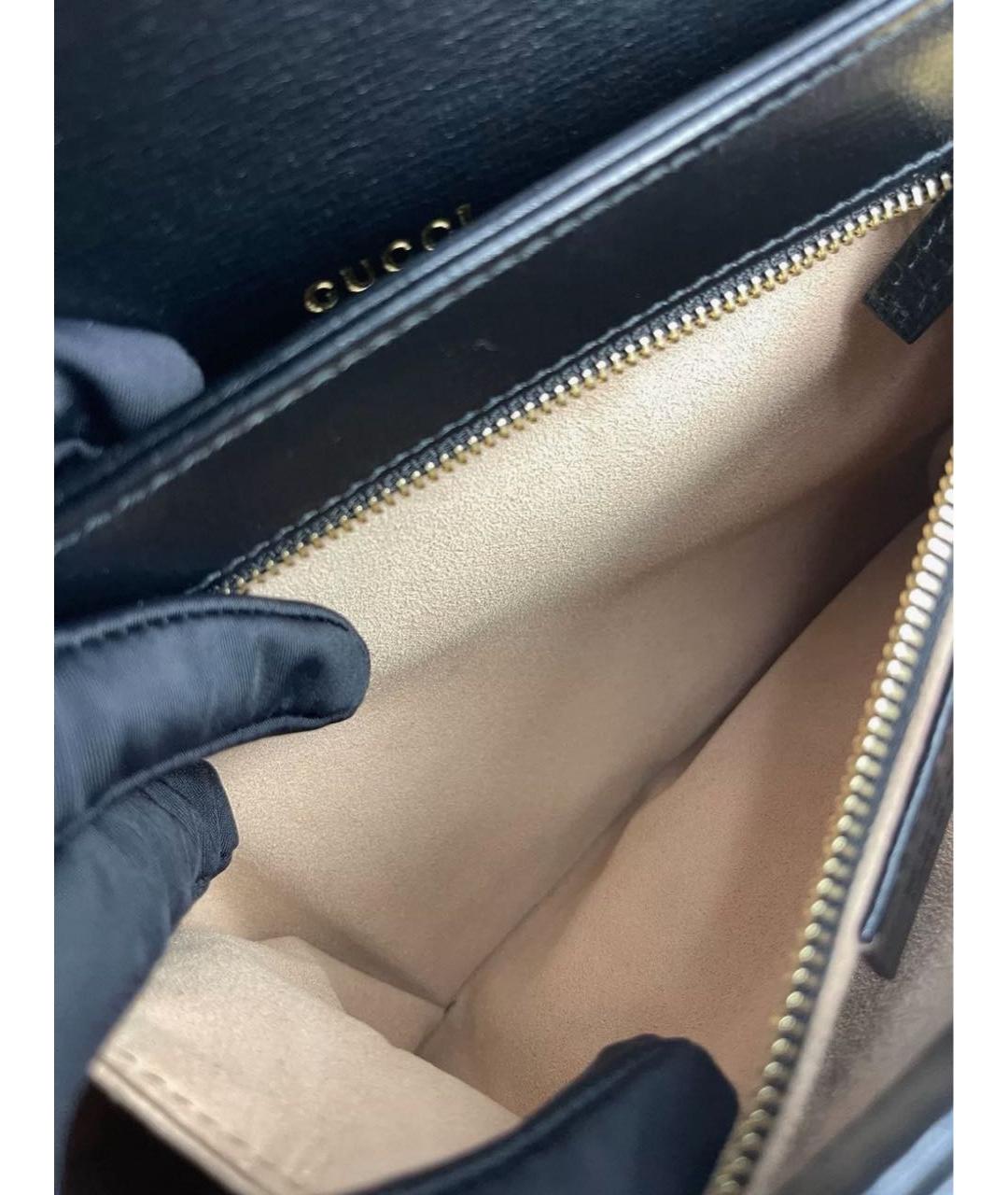 GUCCI Черная кожаная сумка через плечо, фото 4