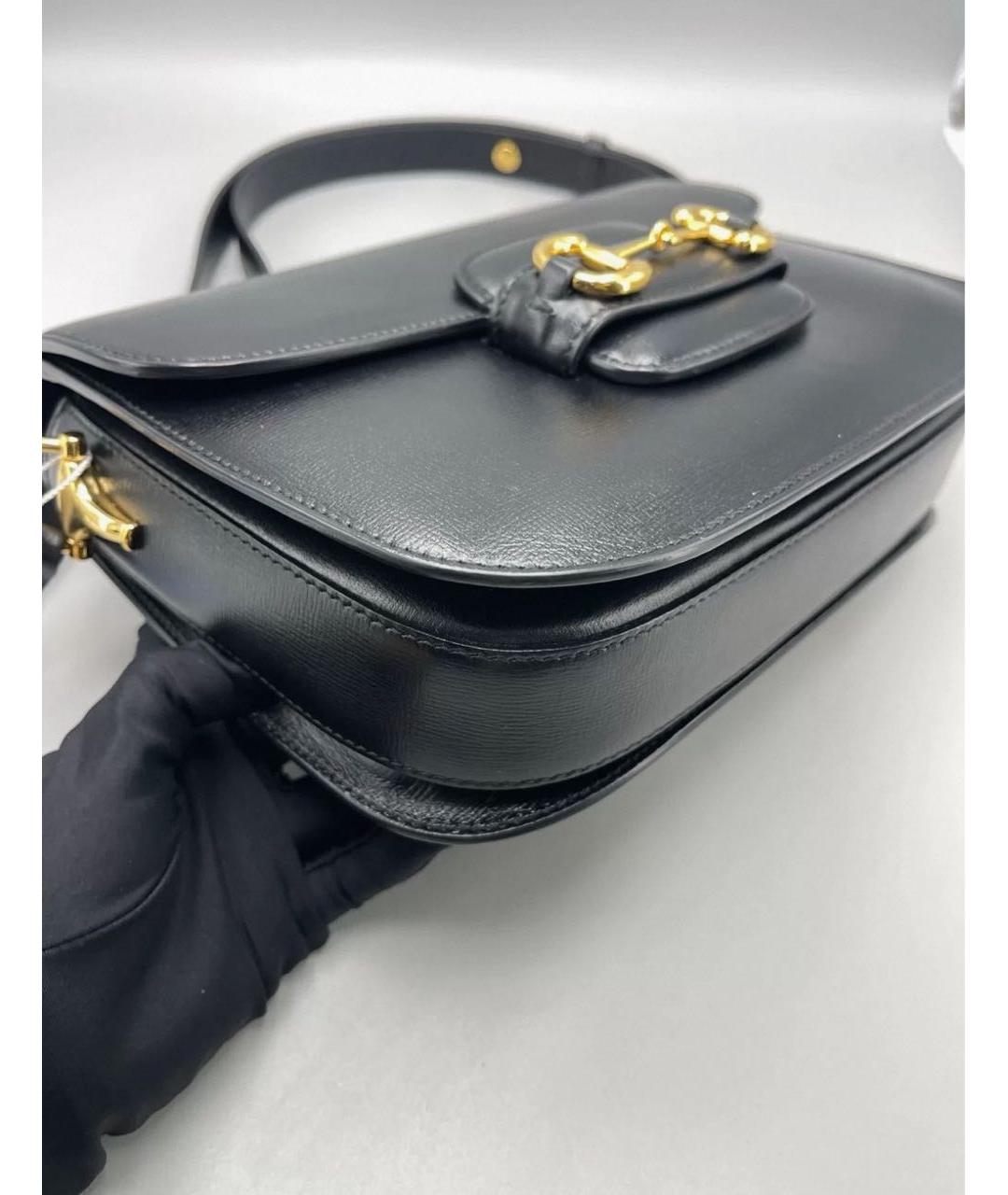 GUCCI Черная кожаная сумка через плечо, фото 6