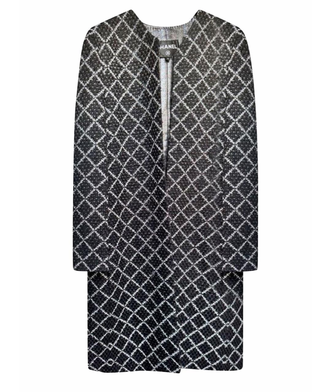 CHANEL Черный твидовый жакет/пиджак, фото 1