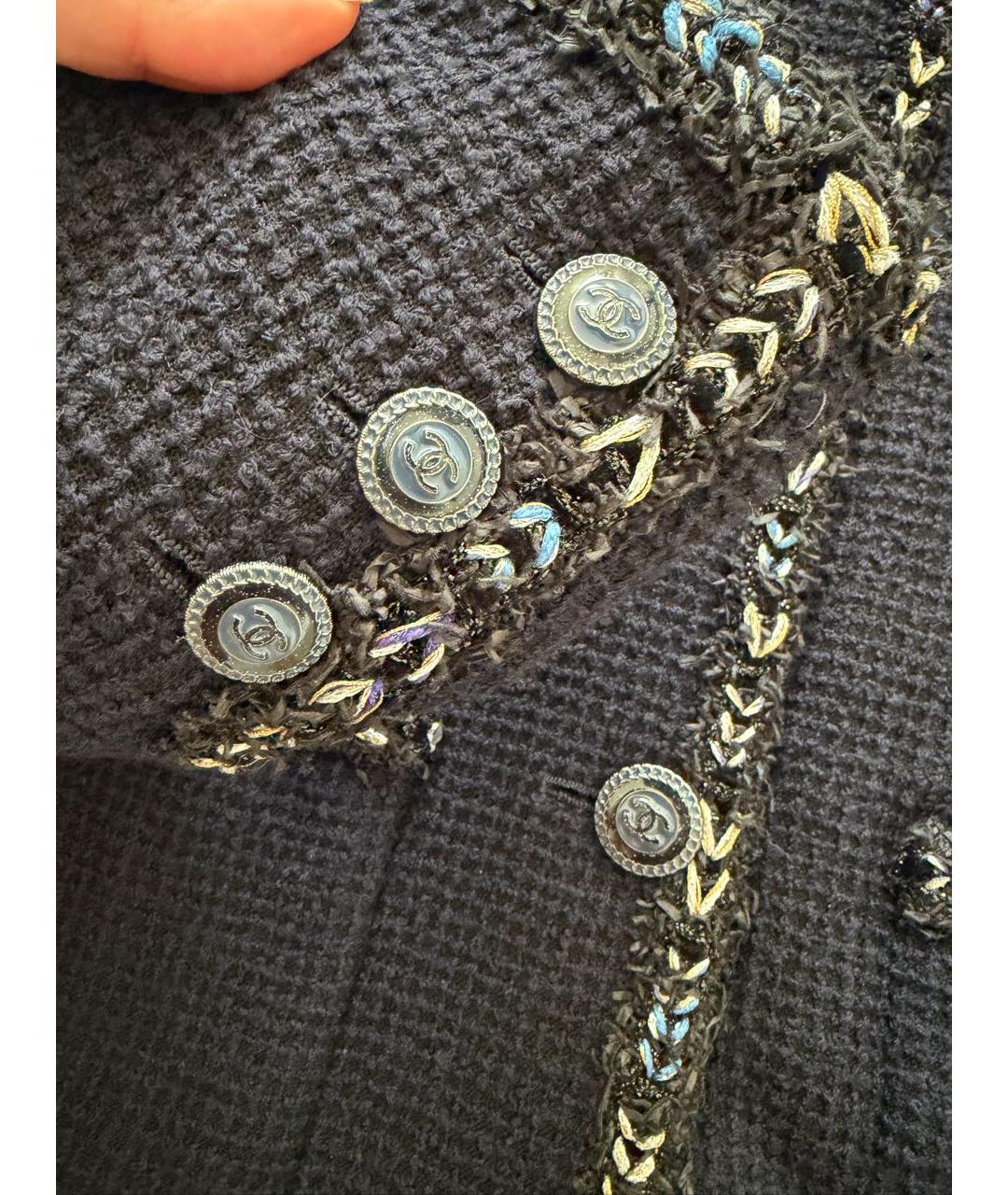 CHANEL Темно-синий шерстяной жакет/пиджак, фото 6