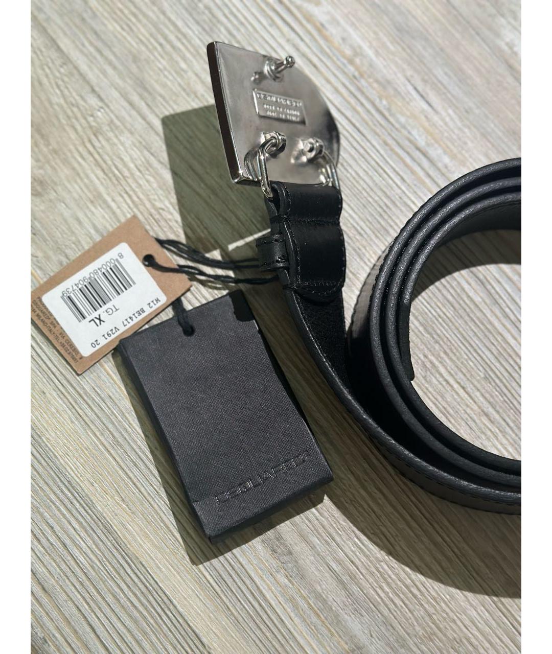 DSQUARED2 Черный кожаный ремень, фото 2