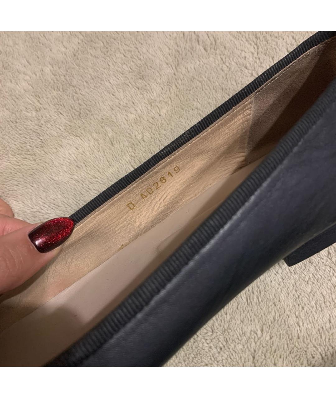 CHANEL Черные кожаные балетки, фото 5