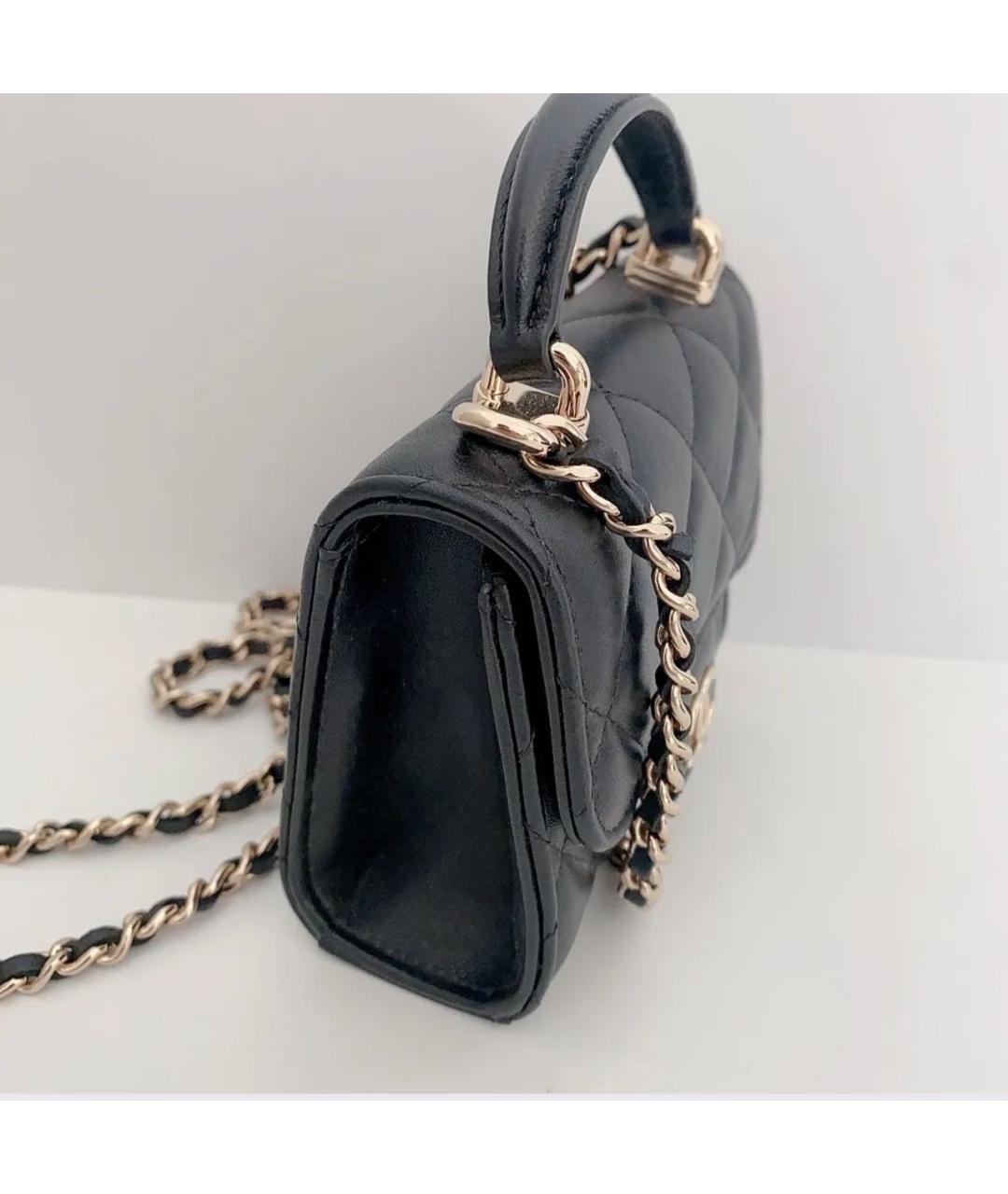 CHANEL Черная кожаная сумка через плечо, фото 4