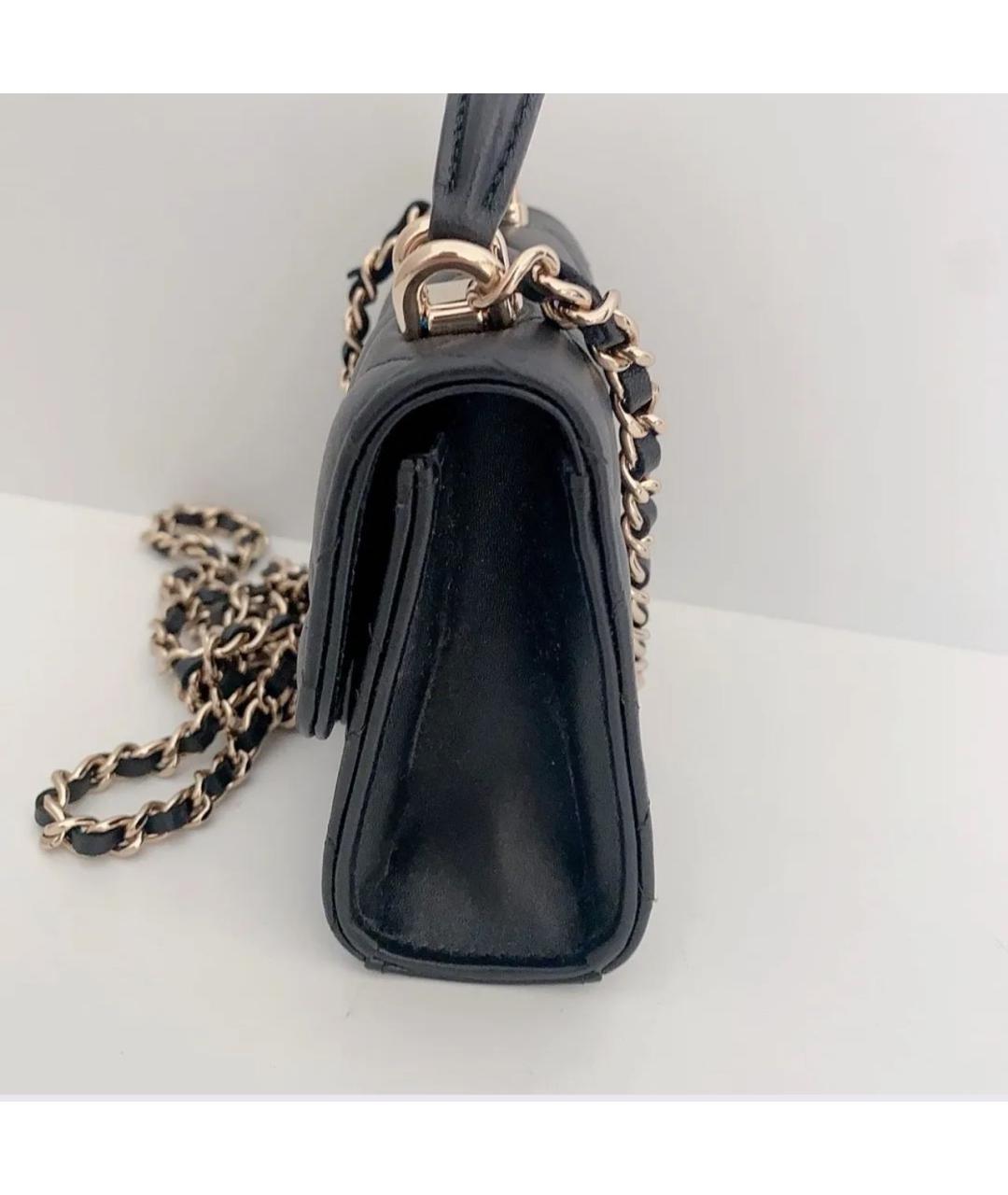 CHANEL Черная кожаная сумка через плечо, фото 3