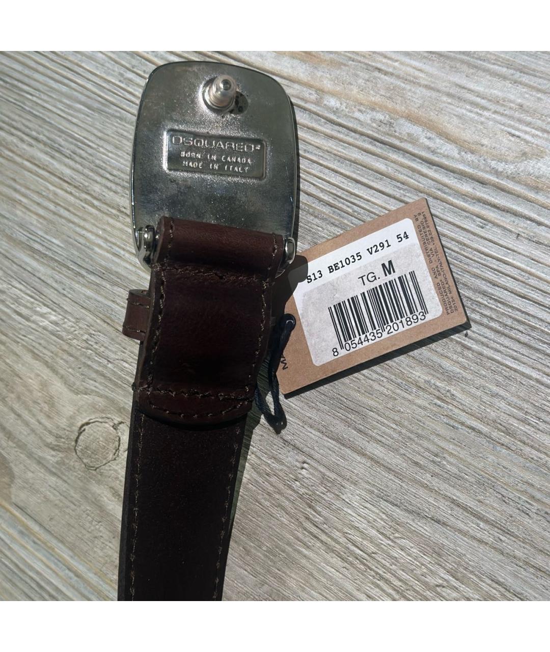 DSQUARED2 Коричневый кожаный ремень, фото 4